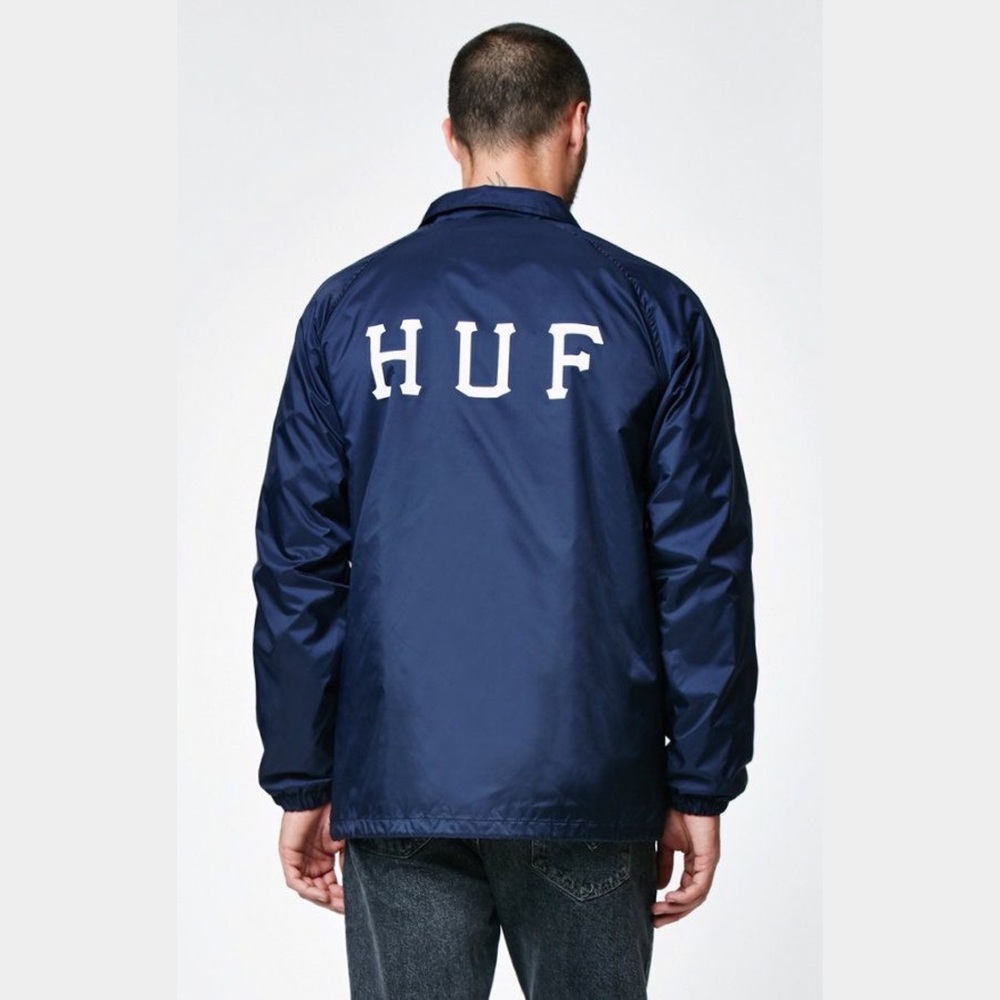 HUF Coaches Men’s Jacket in Navy Large